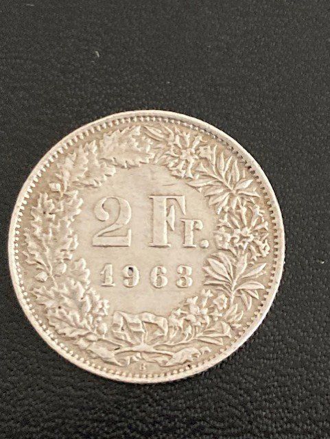 Alle Münzen: 2 Schweizer Franken 1963 ***Silber*** – Gebraucht aus Tentlingen von spider1