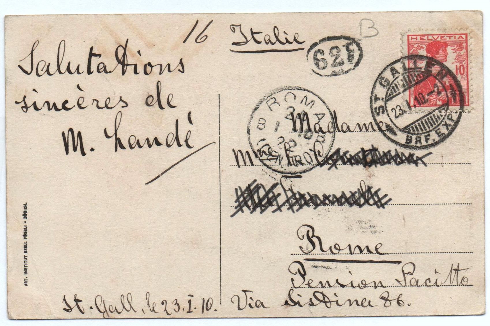 Cartoline postali: ST. GALLEN Villa Martha, Rosenberg – Usato da Jona venduto da philajona 1