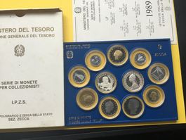 ITALIA ,serie 1989 CAMPANELLA Proof , 2 x silber 500 lire