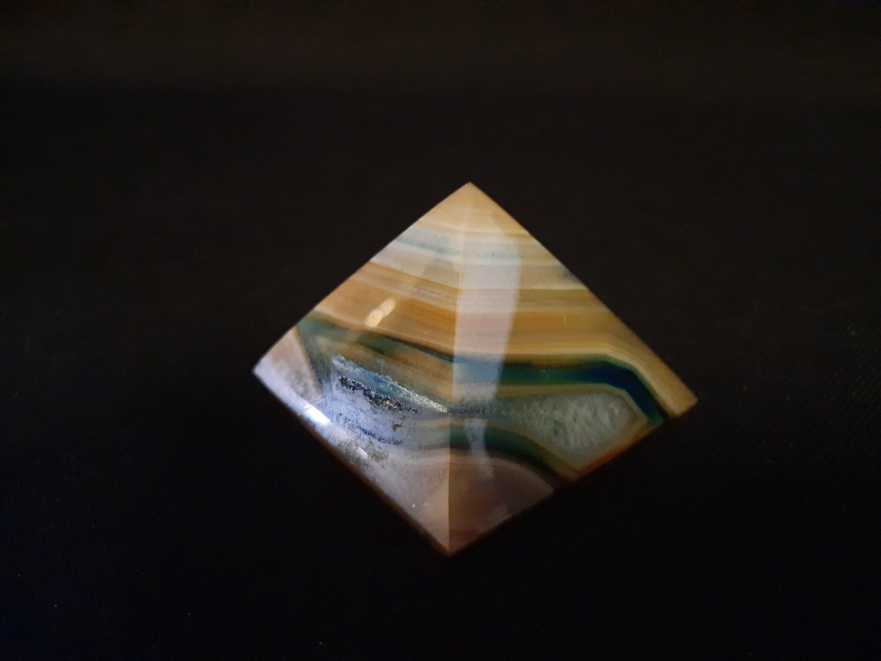 Pietre preziose: ACHAT-Pyramide mit Druse, Grün-Beige, ca. 50 mm – Usato da Beinwil am See venduto da Restwert_Beinwil 3