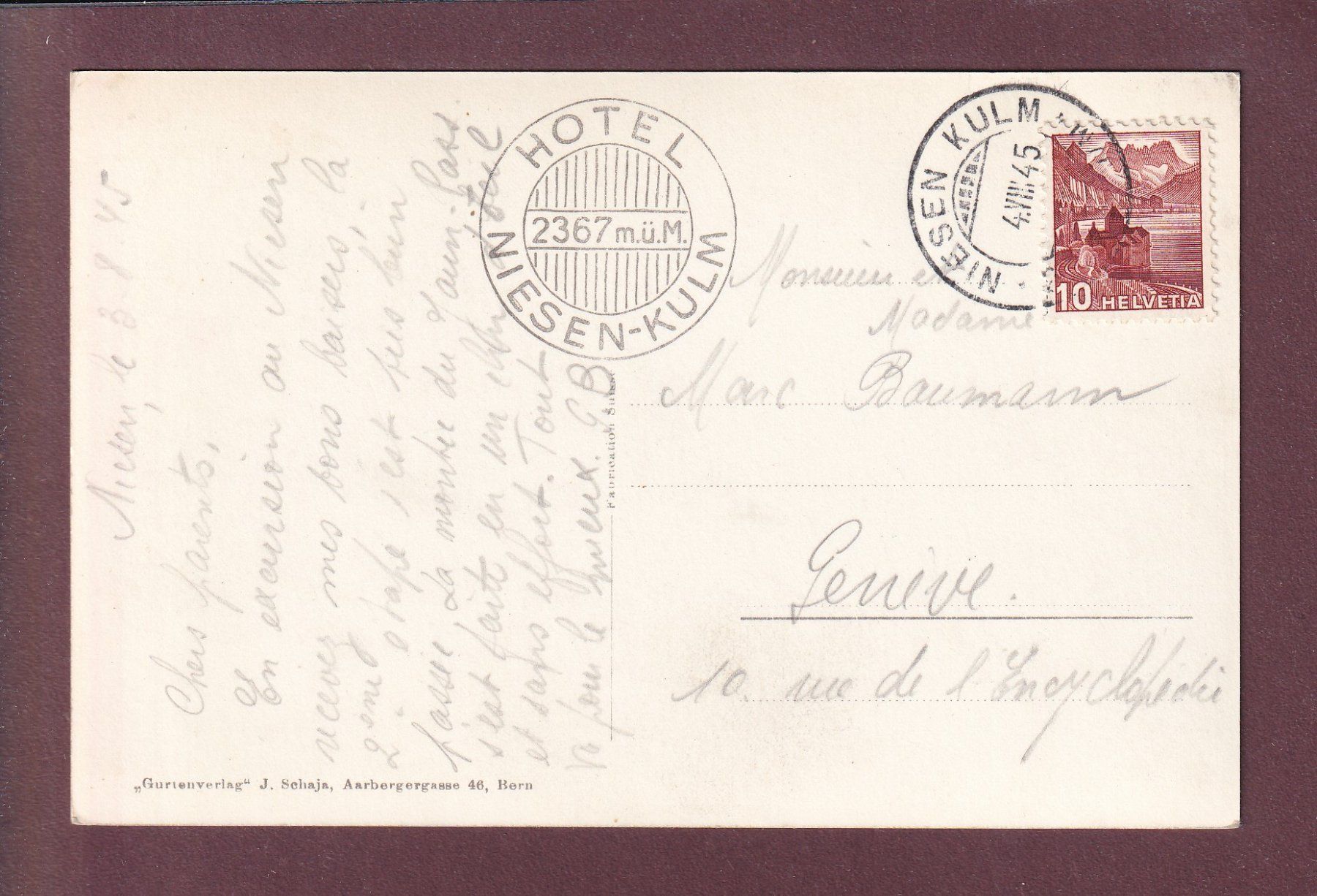 Cartes postales: Blick vom NIESEN - 1945 – D'occasion à Pully par nicecards 1