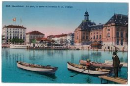 Neuchâtel, le port, la poste, bureaux S.A. Dubied