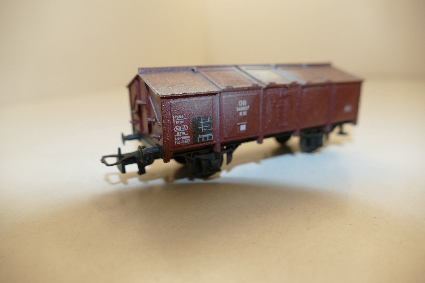 Roco Modellini di ferrovie: Roco H0: DB Klappdeckelwagen Typ K 25 – Usato da Niederhasli venduto da rail-duerst 1