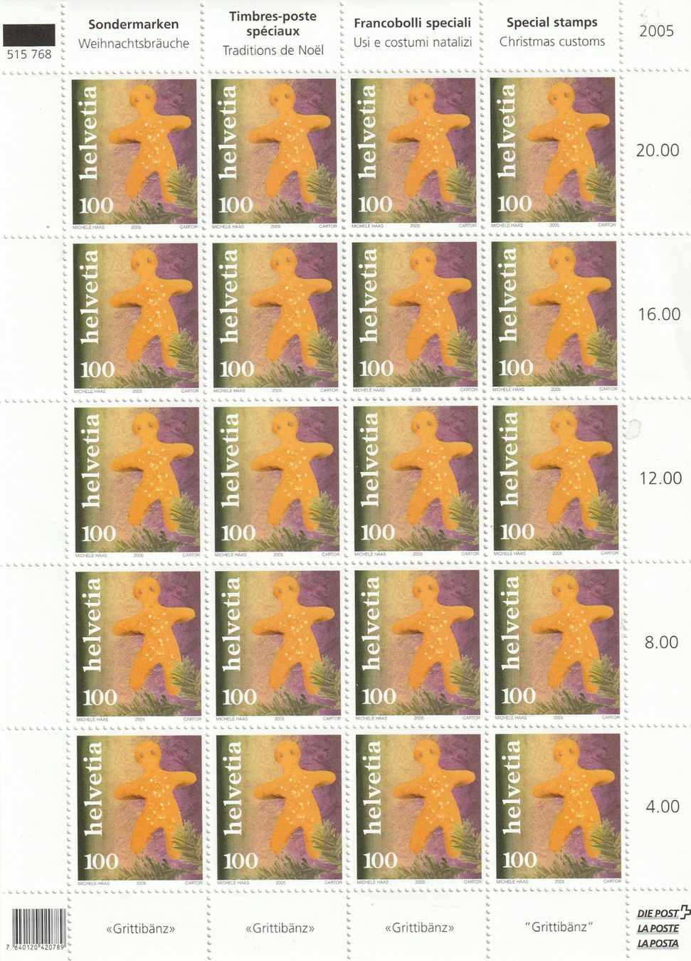 Tous les timbres: CH Frankaturware Kleinbogen  2005  Postfrisch ** – D'occasion à Rupperswil par Ema10 2