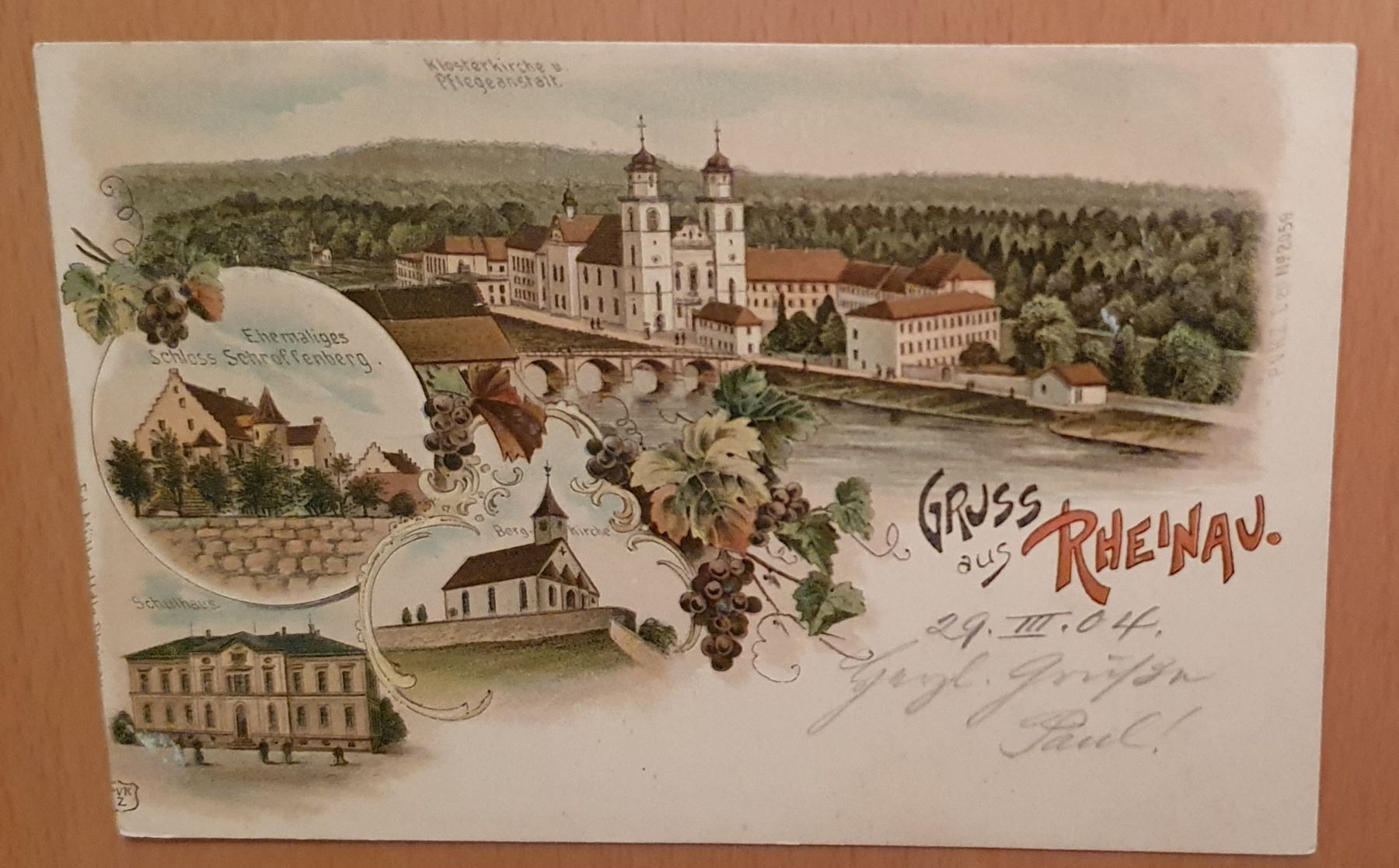 Cartoline postali: Gruss aus Rheinau 1904 – Usato da Kreuzlingen venduto da Rschweiz1