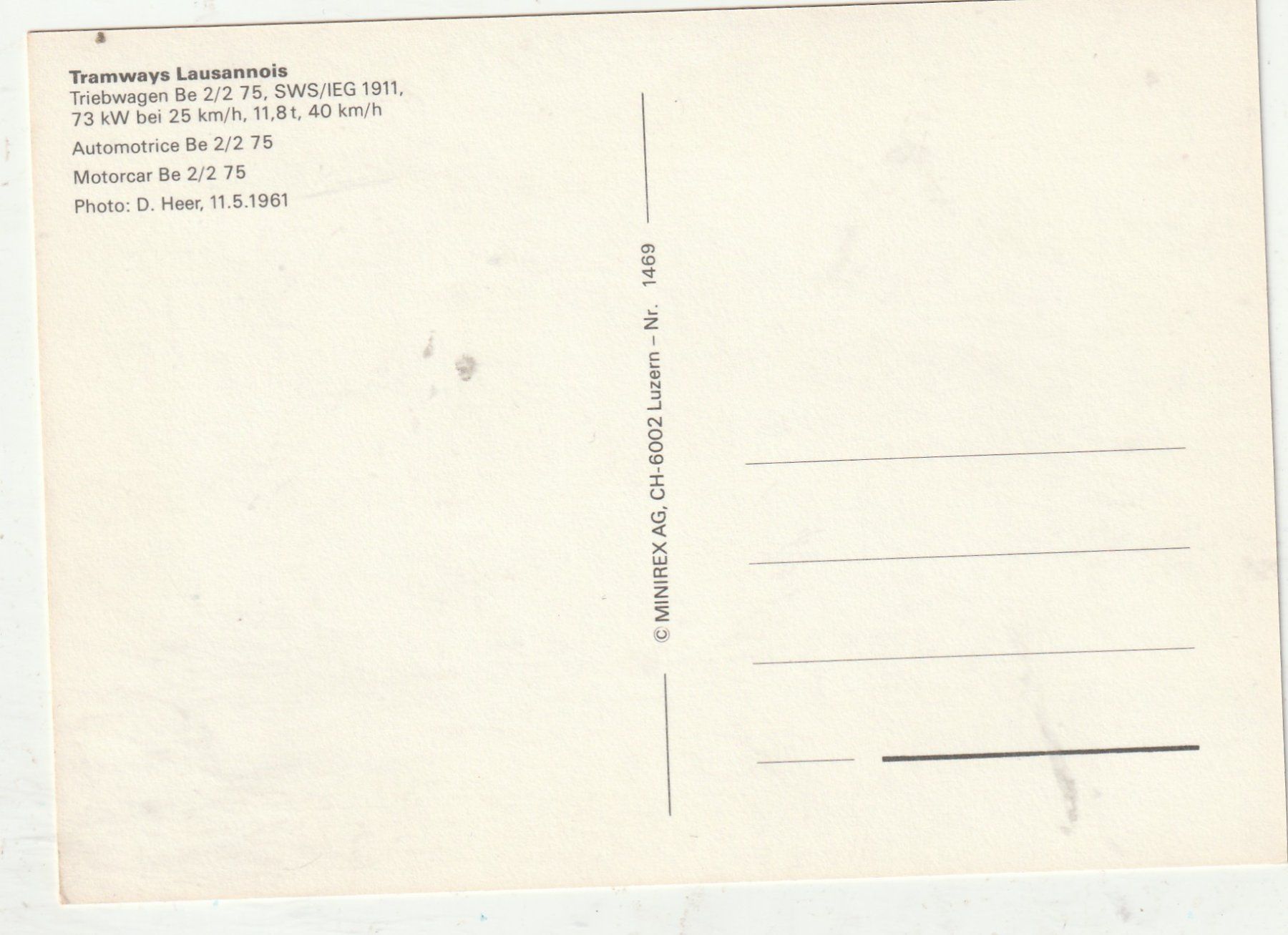 Cartoline postali: Triebwagen um 1961 – Usato da Lumbrein venduto da made02 1