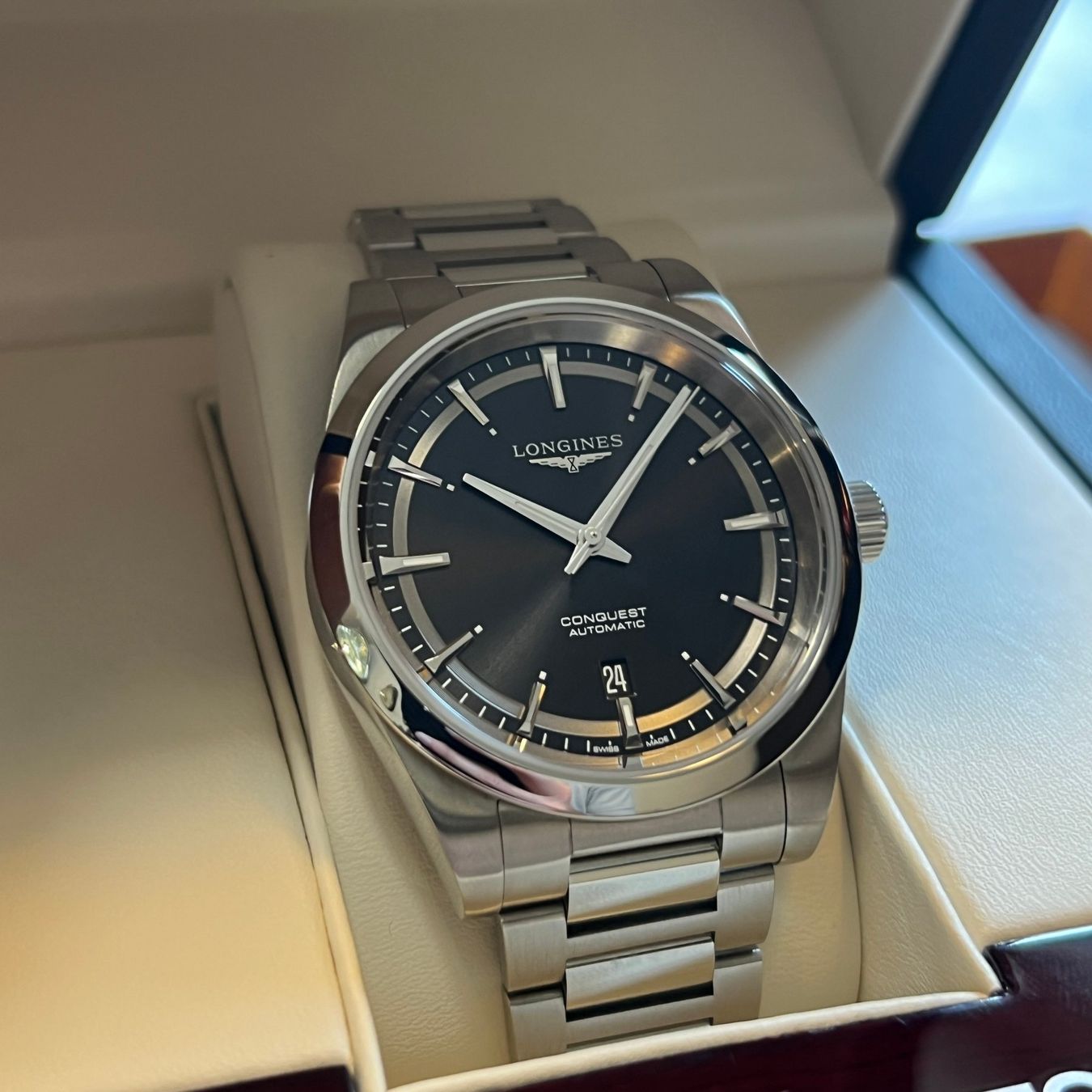 Longines Orologi: Longines Conquest Black Dial Full Set L3.830.4.52.6 – Usato da Carouge GE venduto da Watchaser 1