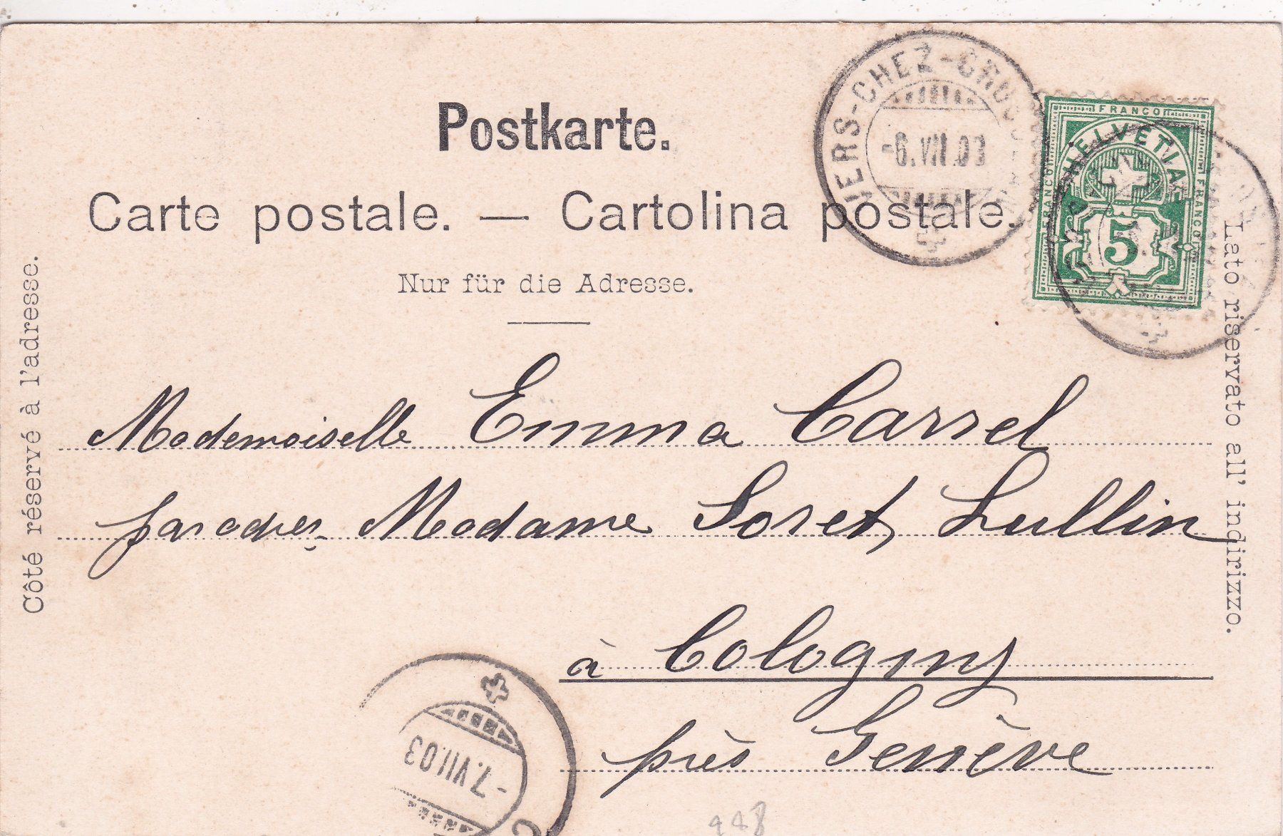 Cartoline postali: Lac Brenet 1903 – Usato da Herisau venduto da Lisegrat2008 1