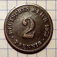 Deutschland, 2 Pfennig 1875 A Kursmünze im Kaiserreich