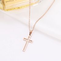 Edelstahl Halskette mit "Kreuz" Anhänger in ROSE GOLD