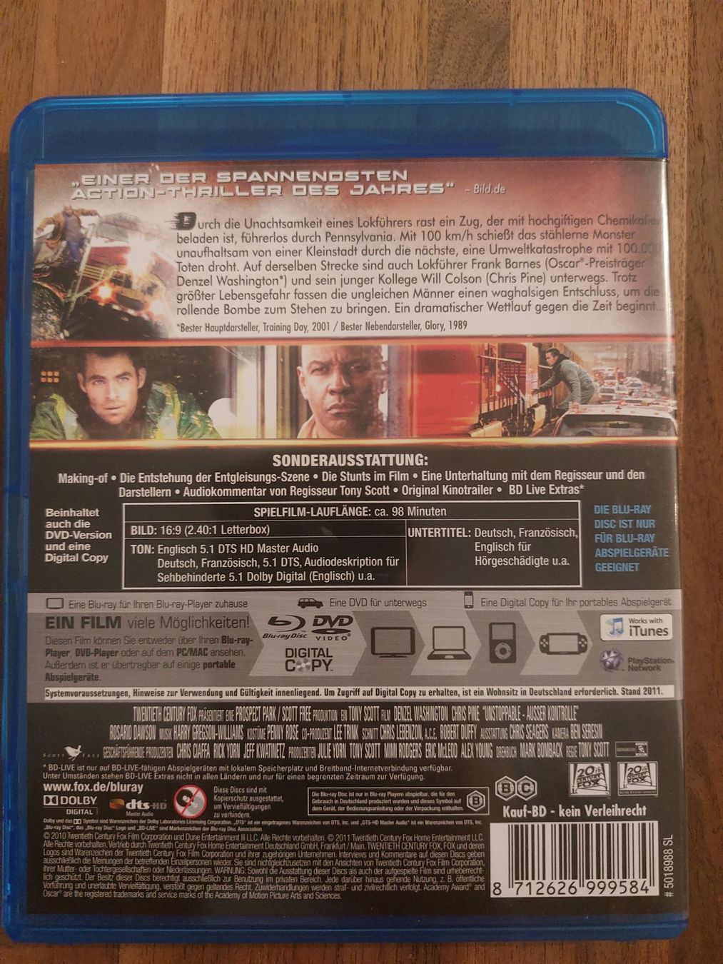 Tutti i DVDs: Blu Ray & DVD - Unstoppable Ausser Kontrolle – Usato da Rheinfelden venduto da FilmAuktion 1