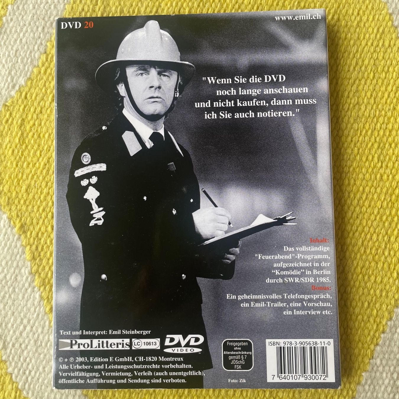 Tutti i DVDs: EMIL-DVD FEUERABEND (DIGIPACK) – Usato da Rorschacherberg venduto da CD-Roli 1