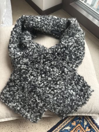 CUE Schal Wolle grau/schwarz NEU!