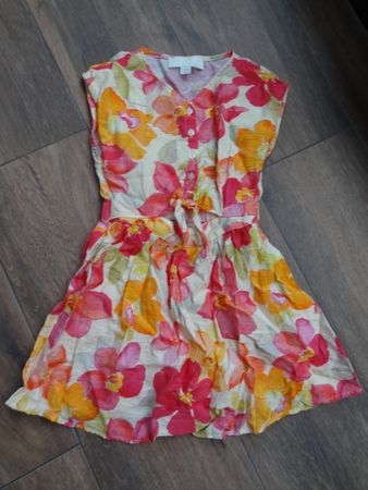 Robe d'été Zara 122 cm 6-7 ans fleurs roses orange légères