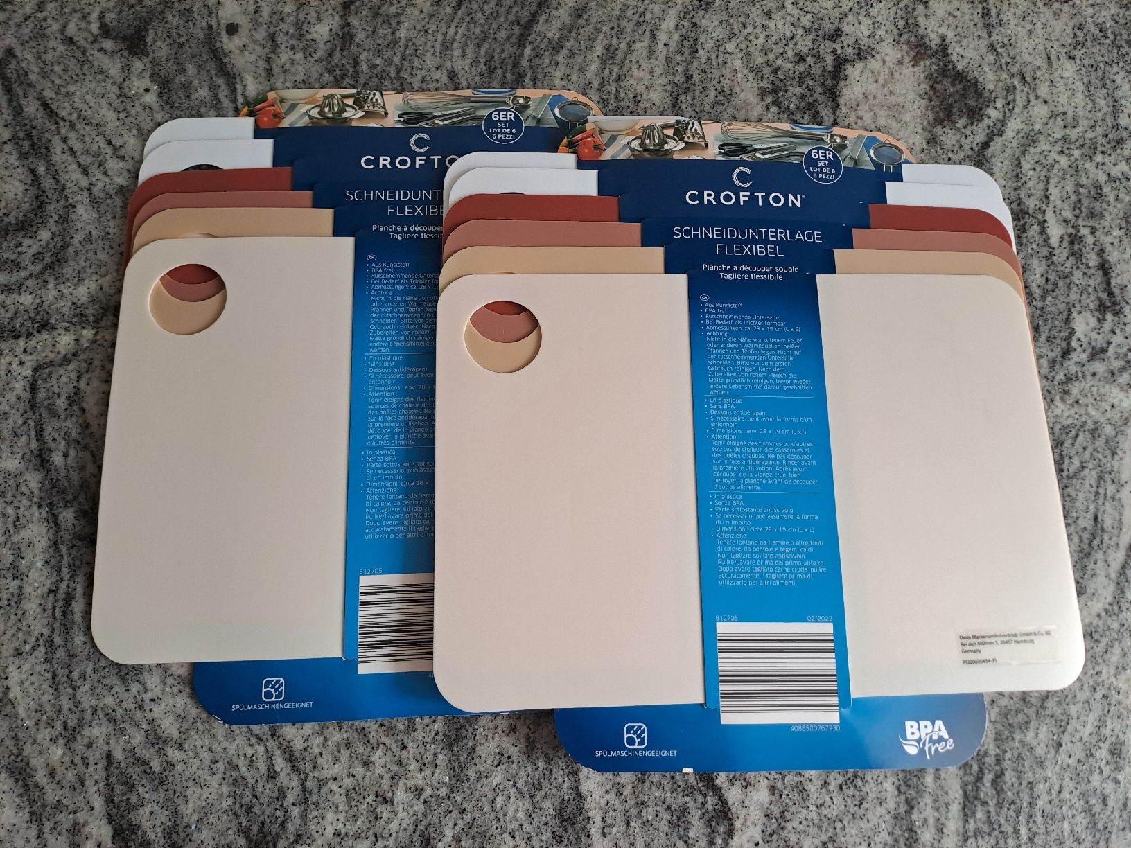 Elettrodomestici da cucina: Crofton Schneidebrett flexibel 2x 6er Set BPA frei – Nuovo e nell'imballaggio originale da Rickenbach LU venduto da bishiida