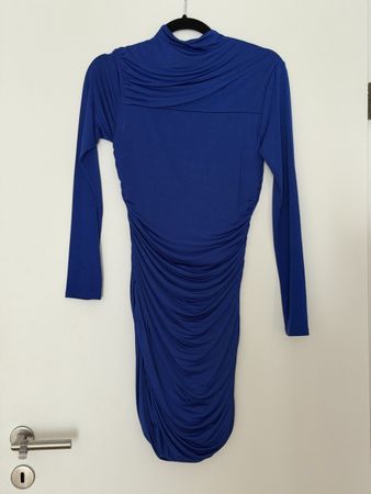 Royal Blue Ruched Bodycon Dress - Size Small