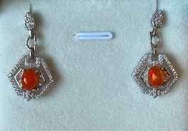 Ohrringe in Silber 925 mit Feuer Opalen