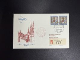 Swissair Erstflugbrief Zürich - Moskau 1967