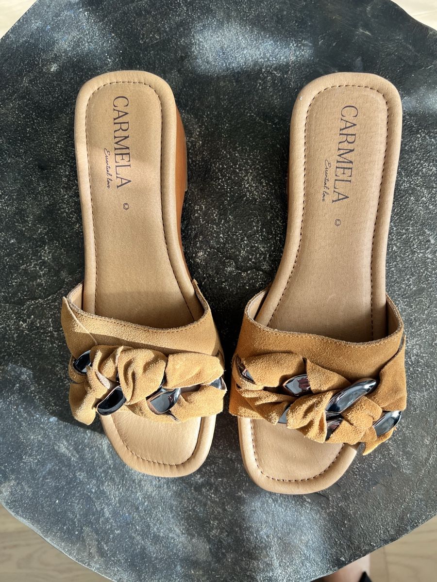 Scarpe da donna: Mules Sandalen, Gr. 39, hellbraun, Neu! – Nuovo (secondo la descrizione) da Murten venduto da Rebelle_en_Style 3
