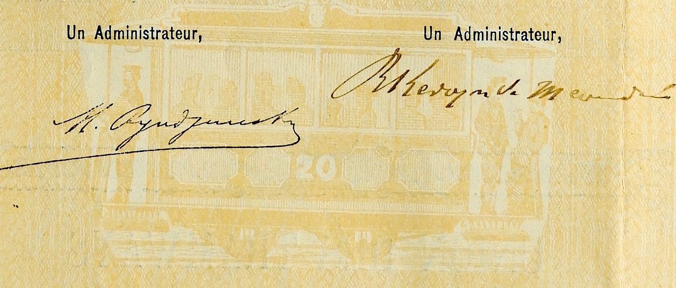 Documenti: Union des Tramways SA, Bruxelles - 1900 – Usato da Solothurn venduto da Sgasche 1