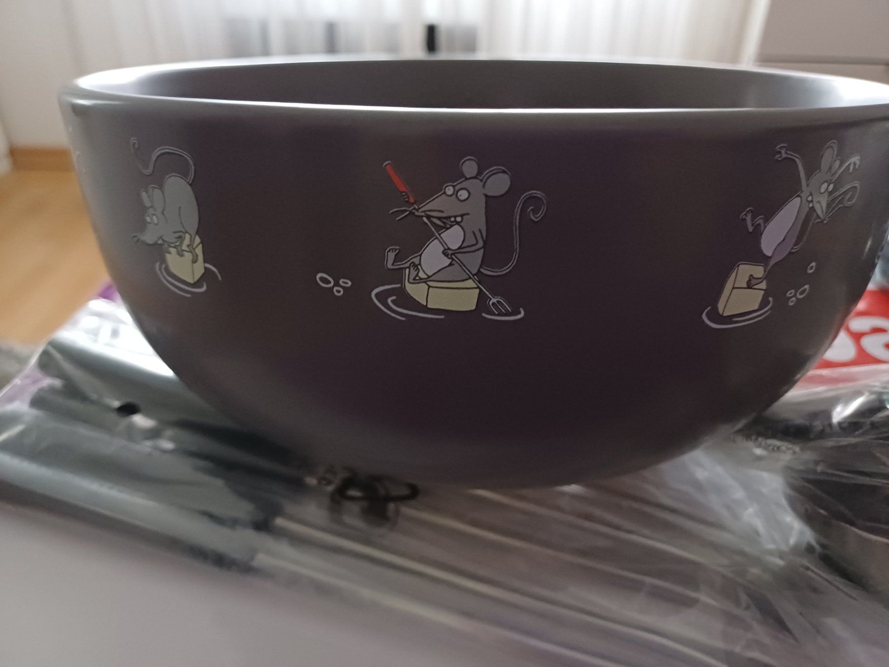 Pfannen: Fondue Set, NEU, 5-teilig, Mäuseaufdruck – Neu und originalverpackt aus Eschenbach LU von chriesi67 3