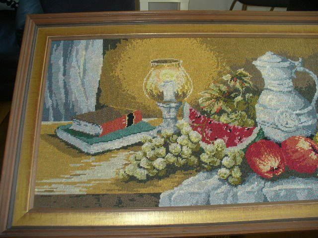 Foto & Immagini: Wandbild - Gobelin "Stillleben" mit schönem Holzrahmen – Usato da Winterthur venduto da rom1999 2