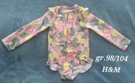 H&M Badeanzug mit Ärmeln Blumenprint Grösse 98/104