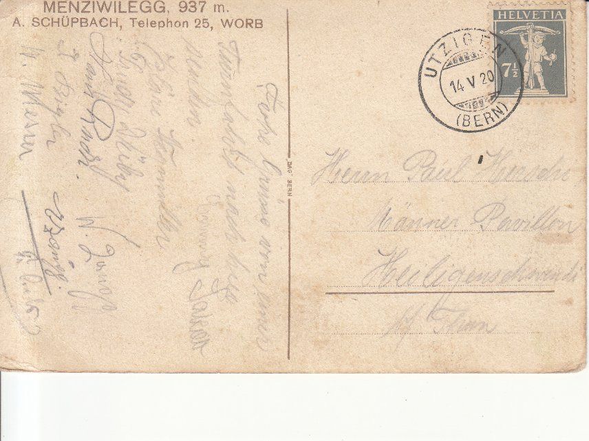 Cartoline postali: Menziwilegg 1920 – Usato da Bürglen TG venduto da StampGraf 1