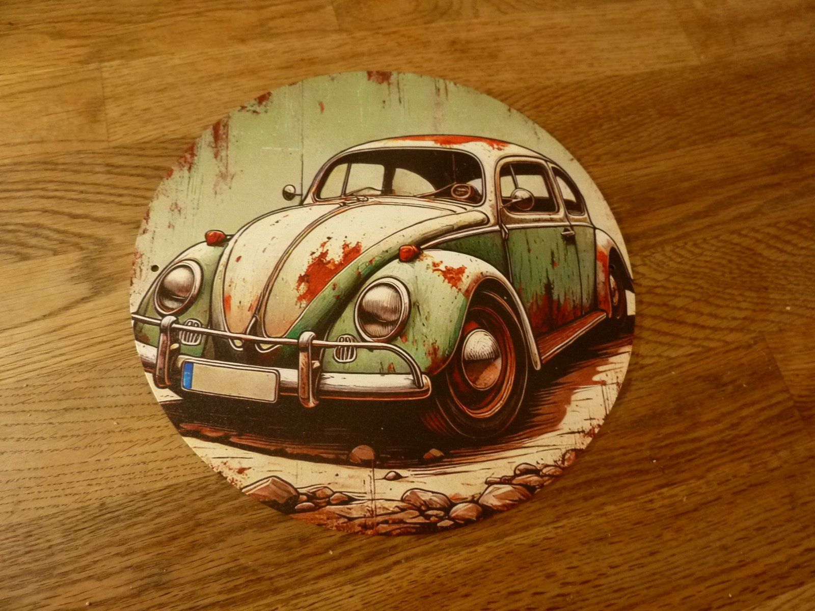 Volkswagen Ecriteaux: Schönes VW KÄFER - Blechschild Durchmesser 20 cm – D'occasion à Hochfelden par swissice