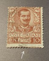 Italien briefmarke 1901 abart dezentriert