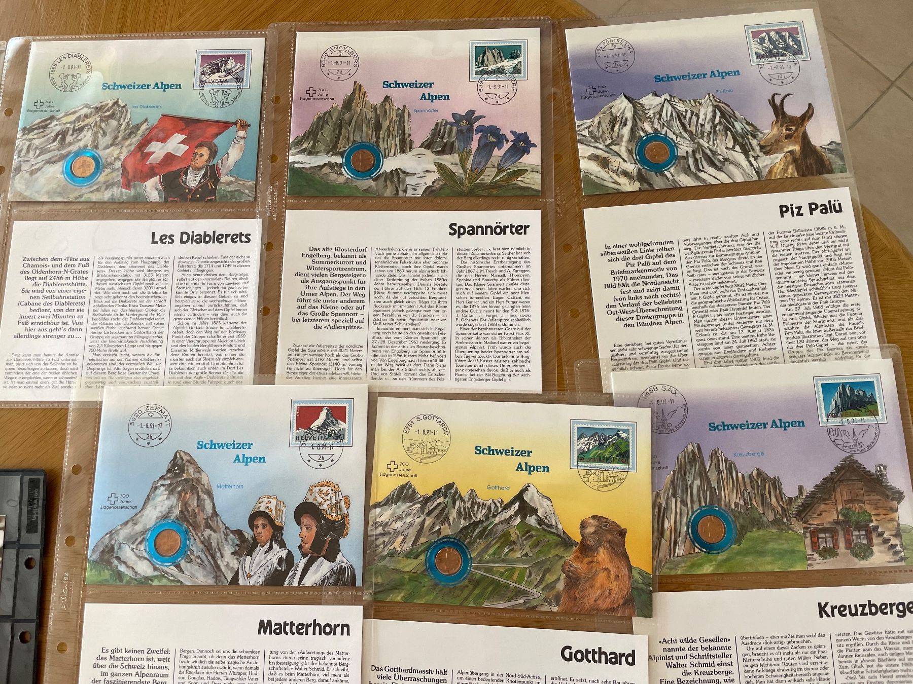 Tous les timbres: Cl. ALPES, B. Piccard, se tenant – D'occasion à Sonceboz-Sombeval par Comment2 2