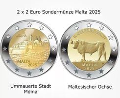 2 x 2 Euro Sondermünze Malta 2025