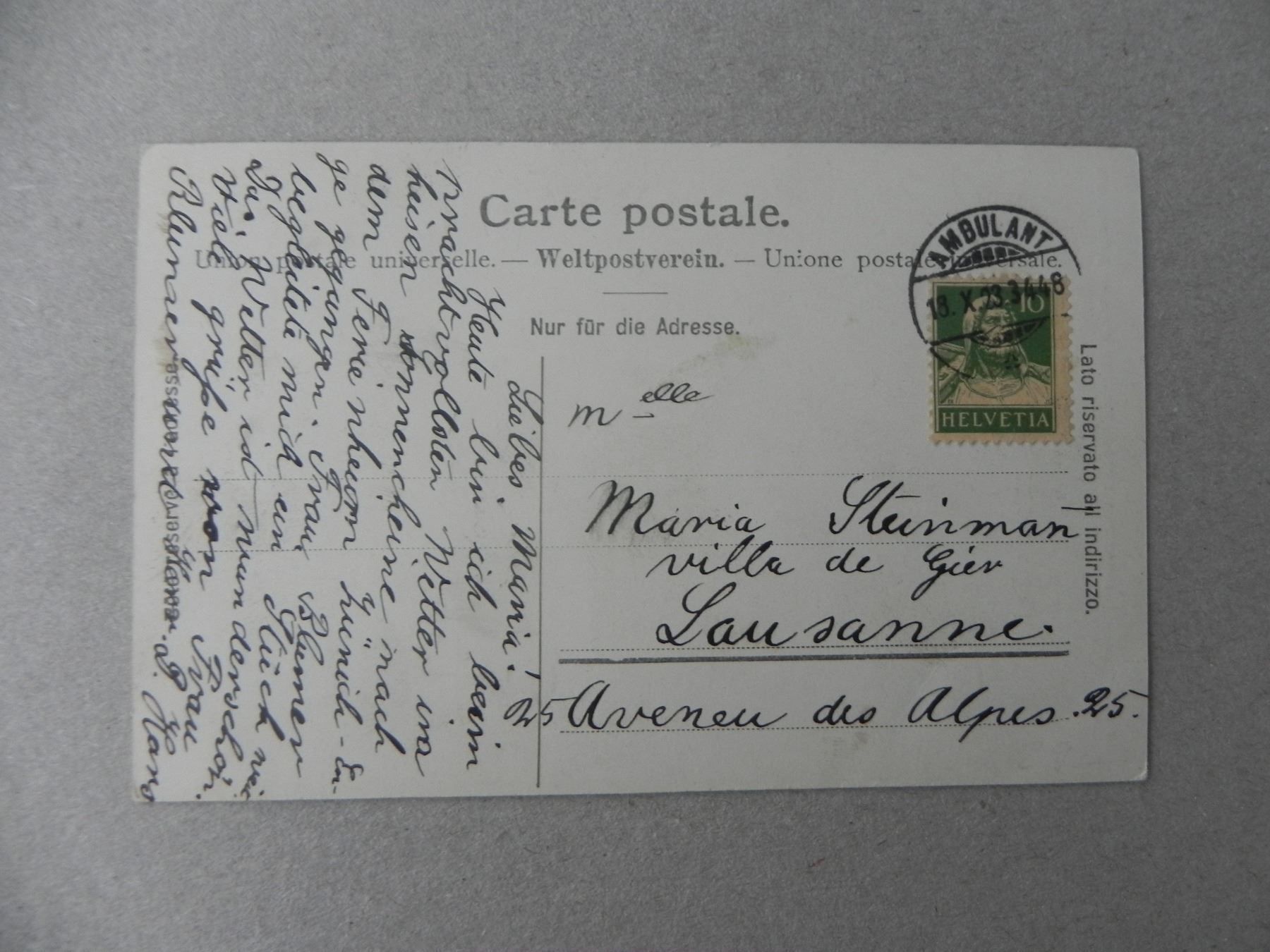 Cartoline postali: Ansichtskarte Engi Glarus GL 1923 – Usato da Siebnen venduto da krimsie 1