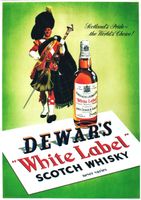 DEWAR'S WHITE LABEL SCOTCH WHISKY c. 1945 - Original Plakat