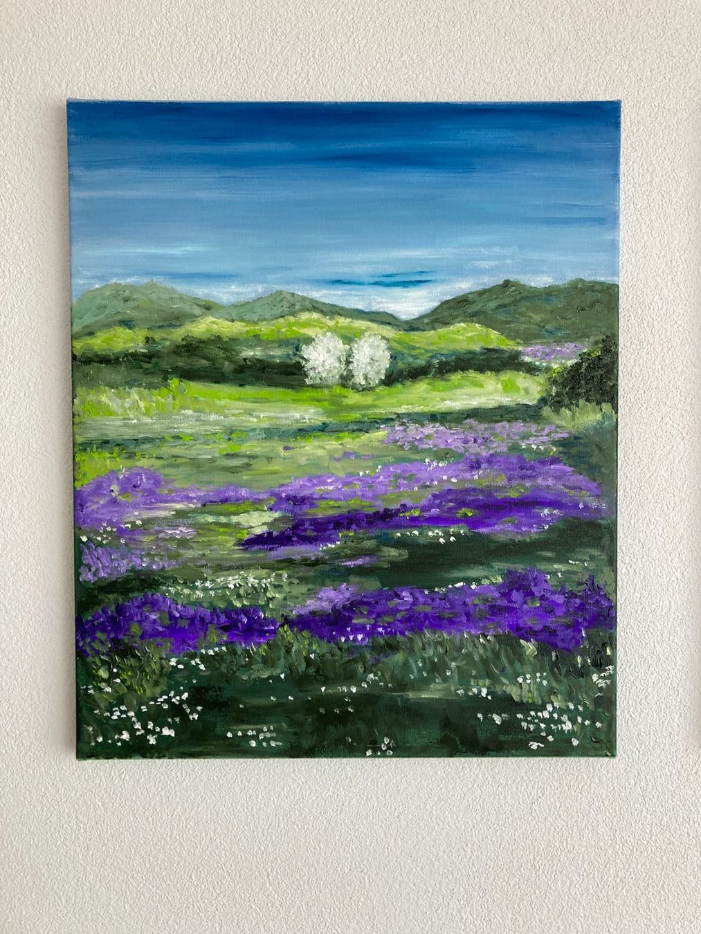 Dipinti: Gemälde, Handgemaltes Bild, Sommerwiese mit Lavendel – Nuovo (secondo la descrizione) da Cham venduto da Felha 2