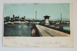 Ansichtskarte Rapperswil Ponte Brücke mit Schloss 