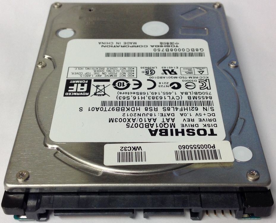 Toshiba MQ01ABD075 Laptop-Festplatte 750GB 2,5" 5400rpm SATA | Acheter ...