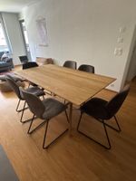 Wood table with six chairs