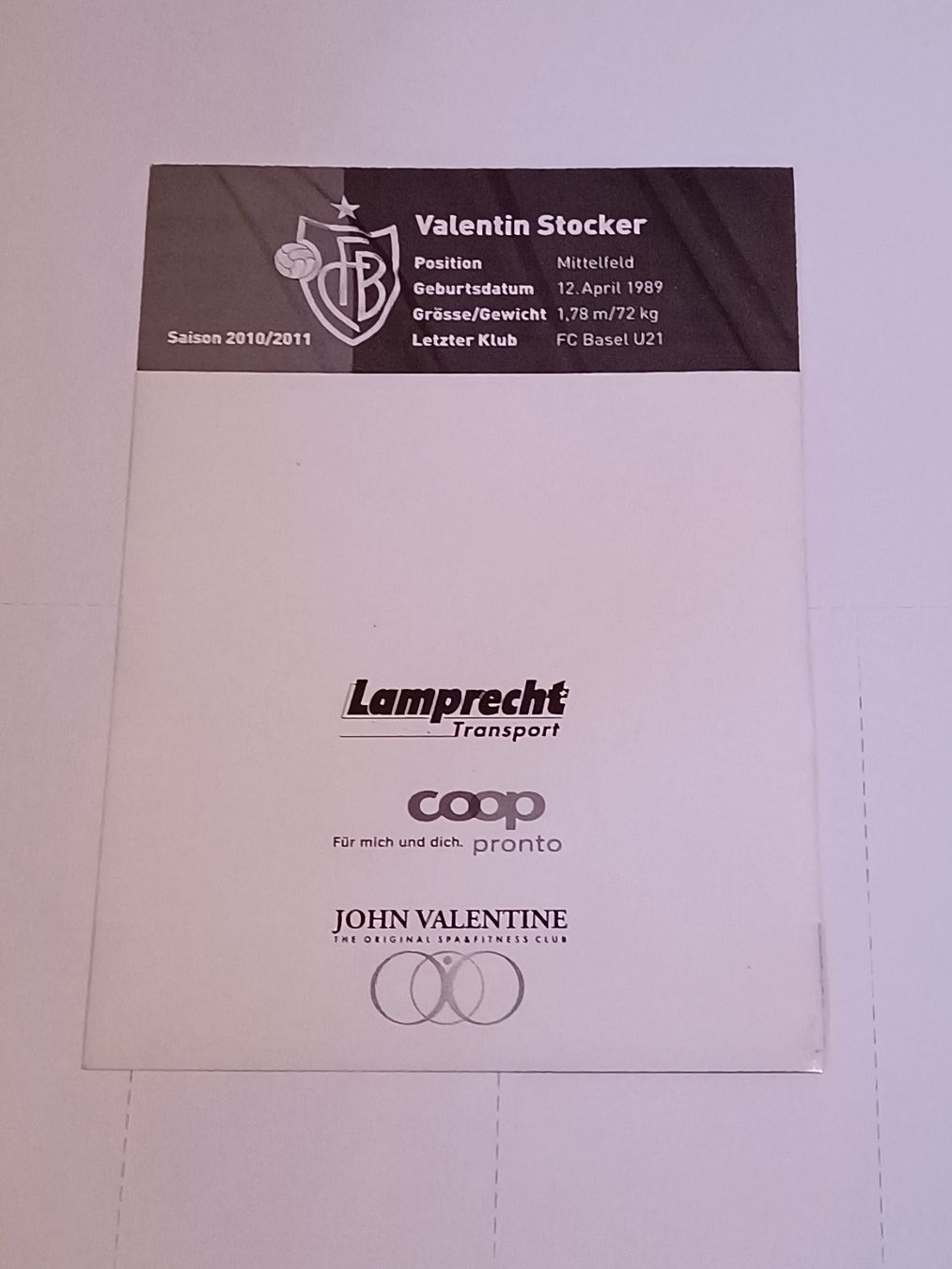 Autografi: Valentin Stocker -  original Autogramm – Usato da Menziken venduto da Artographs 1