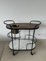 Barwagen Servierwagen Metall / Holz / Marmor