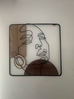 Frau Wandbild aus Metall und Holz, Deko