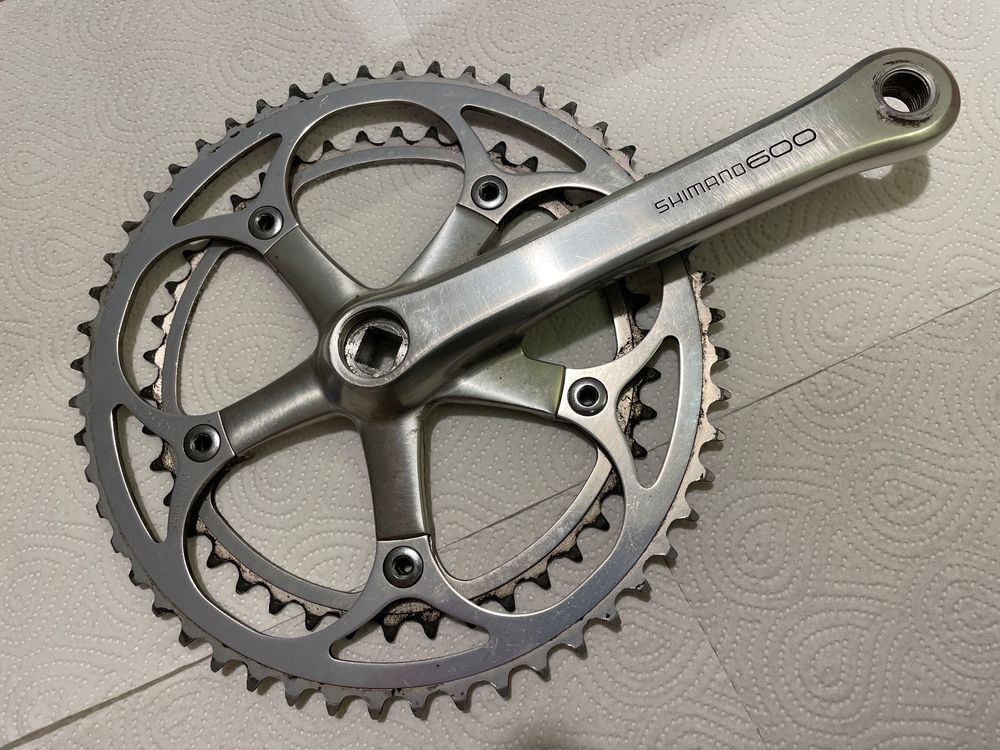 Pédalier D'Origine Shimano 600 (FC-6300) - Années 80 - Pour Pédales 1 Pouce - Occasion Fonctionnel