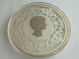 Münze Prinzessin Diana -  versilbert und teilvergoldet