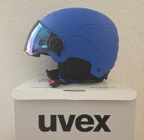 Uvex Rocket Jr Visor Skihelm, Blau Matt, Gr. 54-58 cm