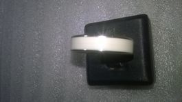 RING EDELSTHAL,,MIT WEISS GEMACHT,,SILBER FARBE
