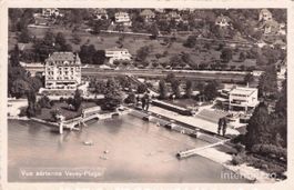 Vevey VD // 1940 Luftbild Vevey Plage vue aérienne