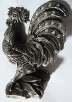 EINZIGARTIGER ANTIKER BRONZE HAHN,--------6 x 5 CM,---SELTEN