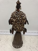 Afrikanische Holz-Statue, Muscheln, Handarbeit, Deko Figur