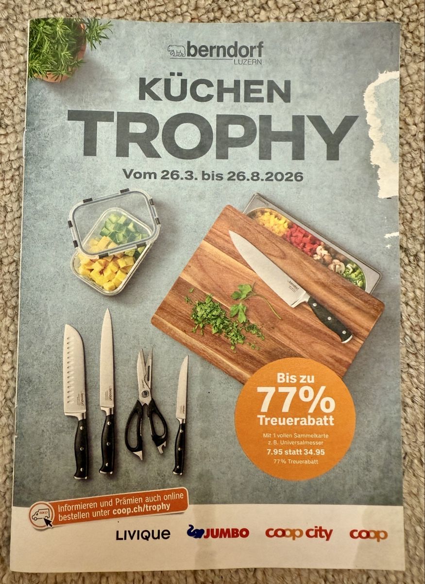 Gutscheine: Sammelmarken Coop Küchen Trophy – Neu und originalverpackt aus Schattenhalb von Oodaaq