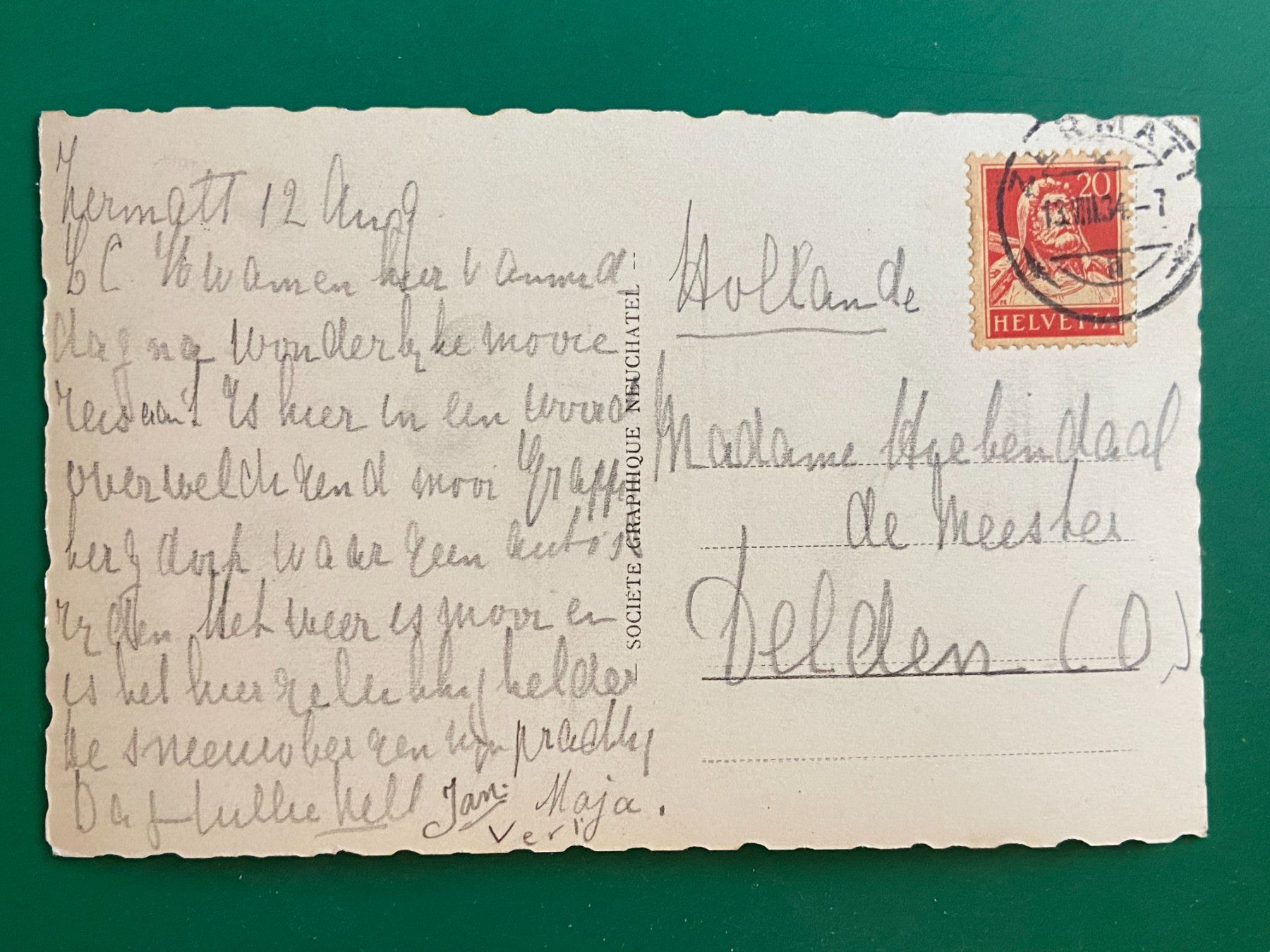 Cartoline postali: Zermatt mit Matterhorn – Usato da Steg VS venduto da danwer74 1
